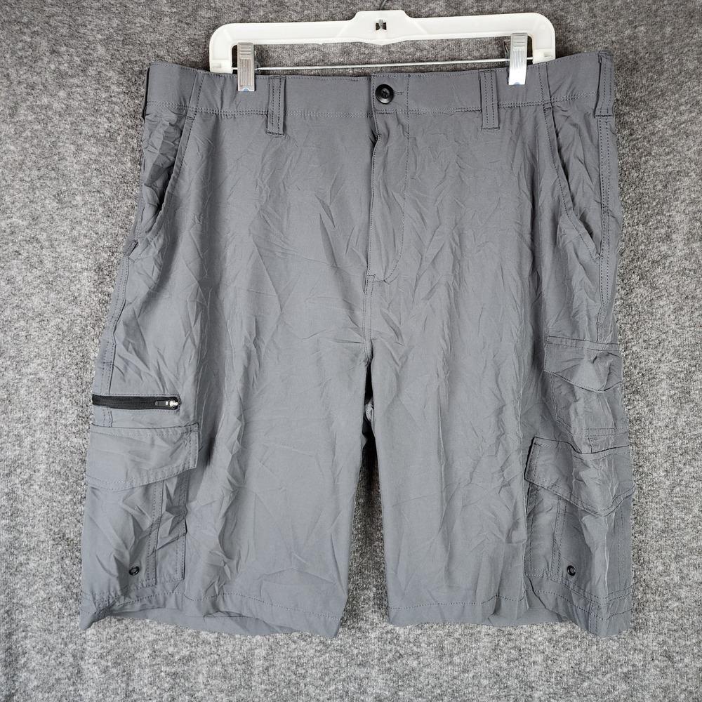 Iron Co Shorts Mens 38 1427924S Greyhound Grey Stretch Cargo EUC